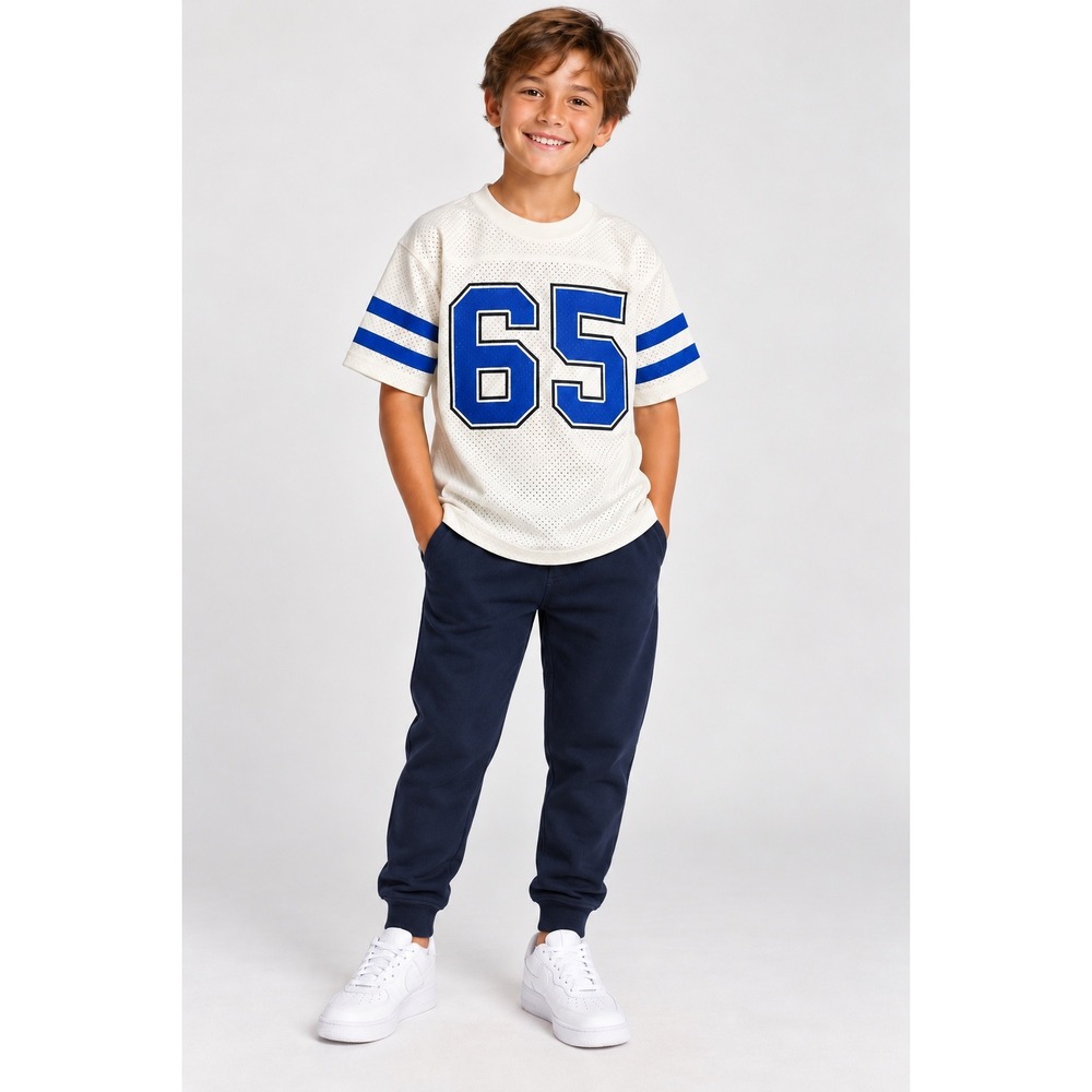 Carter's Youth 65 Blue & White Mesh Football Jersey Shirt Size 10/10A